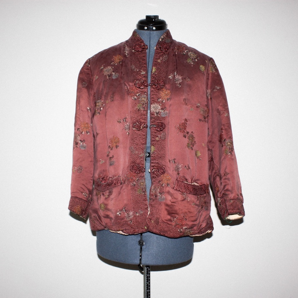 vintage reversible chinese embroidered silk jacket